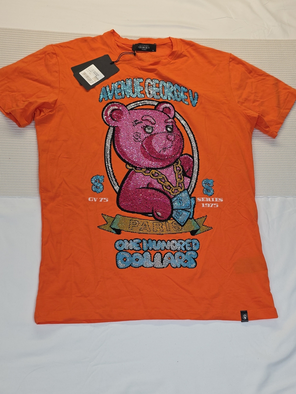 Avenue George V Orange Short-Sleeve Graphic Tee XL